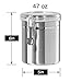 OGGI Stainless Steel Kitchen Canister 52 fl oz - Airtight Clamp Lid, Clear See-Thru Top - Ideal for Kitchen Storage, Food Storage, Pantry Storage. Large Size 5