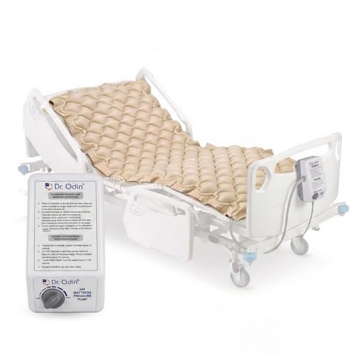 Image of Dr. Odin OAM001 Anti-Decubitus Electric Portable Air Mattress | Back Support, Quick Inflation, Pressure Adjustment | Ideal for Bedridden Patients | 240x100x6, Brown (Large)