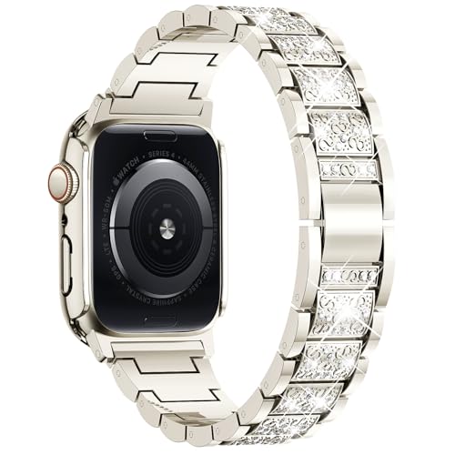 Image of SUPOIX for Apple Watch Band 41mm + Case, Bling Bands for Women (Starlight)