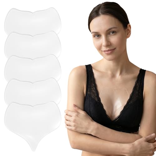 JININOSEU 5 Stück Dekoltee Pads Antifalten Dekollete Anti Falten Pad Falten Effektiv Reduzieren