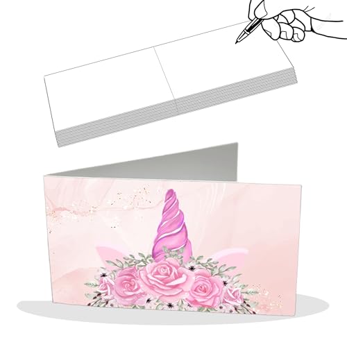 PV Grafik 60 tarjetas de recuerdo plegables para personalizar con bolígrafo, tarjeta bombonera plegable ya cortadas individualmente, escribe tu mensaje 29
