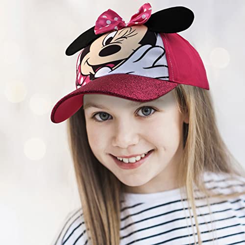 Disney Girls’ Minnie Mouse Glitter Baseball Cap – Minnie Mouse Costume Hat with 3D Ears (2-7)4