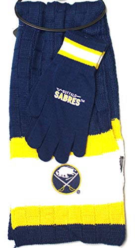 Littlearth Buffalo Sabres Cold Weather Knit Scarf and Glove Set