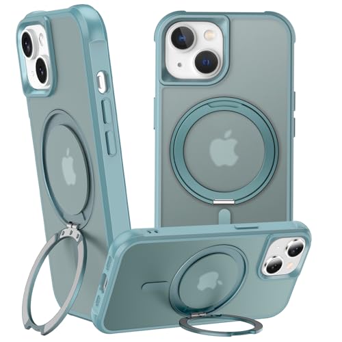 Protection militaire iPhone 14 Plus anti-chute avec anneau de maintien magnétique bleu