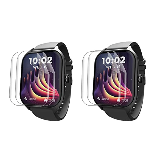 Image of Wisely |Pack 4| For beatXP Marv Raze SmartWatch Screen Guard Scratch Guard Full Screen Protector Compatible for beatXP Marv Raze 1.96 inch - Flexible TPU - HD Clear - Bubble-Free