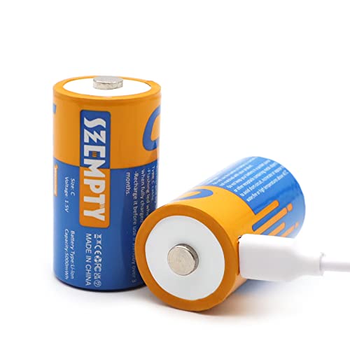 Piles C rechargeables lithium 1,5V finies les pannes avec la charge USB-C