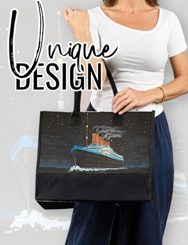 Bolso tote de lona con cierre y correa para hombro miniatura 2