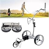 Chariot de golf électrique pliable avec porte-gobelet, porte-parapluie, support de téléphone, télécommande, capacité d'escalade à 30°
