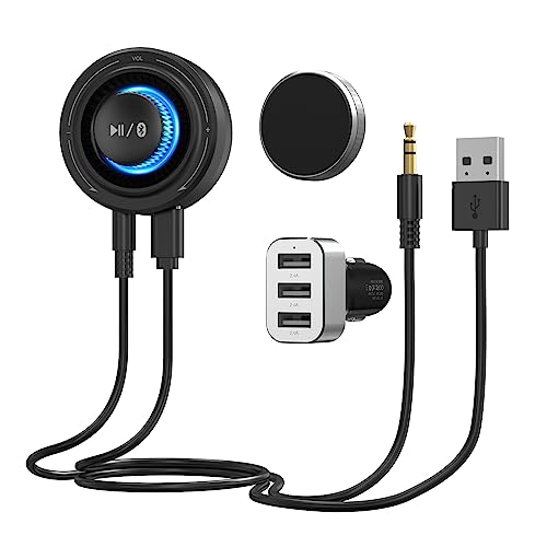 Bluetooth 5.2 Car Adapter With Micphone And Noise Cancellation, Lavales Wireless Audio Receiver For Car/Home Stereo/Wired Speakers, 3.5Mm Aux Bluetooth Adapter For Handsfree Calling & Wireless Music #TOP5