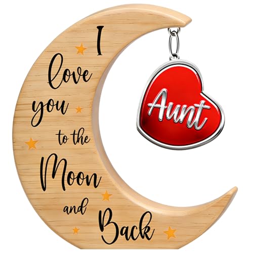 Gifts for Aunt From Niece Auntie Gift Ideas, Best Aunt Ever Gifts for Aunt's Mother's Day, Birthday, Christmas, Wedding, Thanksgiving Moon Table Sign Gifts for Auntie