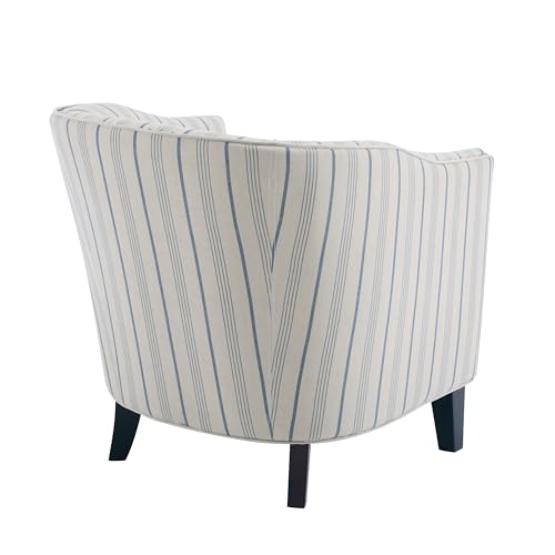 Sillón clásico rayas beige y azul miniatura 6