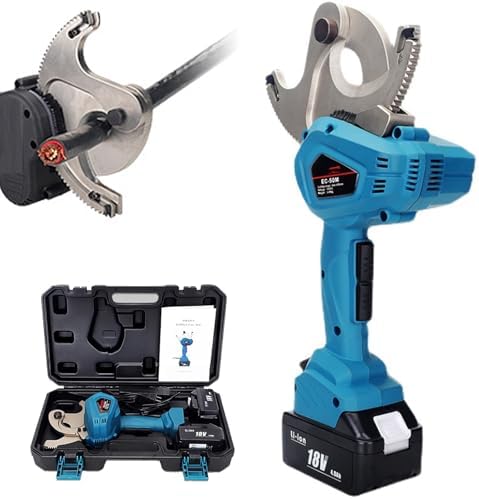 Battery Operated Hydraulic Cable Cutter 18V - Rechargeable Ratchet Wire Cutter for 50mm/65mm/75mm Copper & Aluminum Cables, Heavy Duty Electric Tool for Efficient Cutting