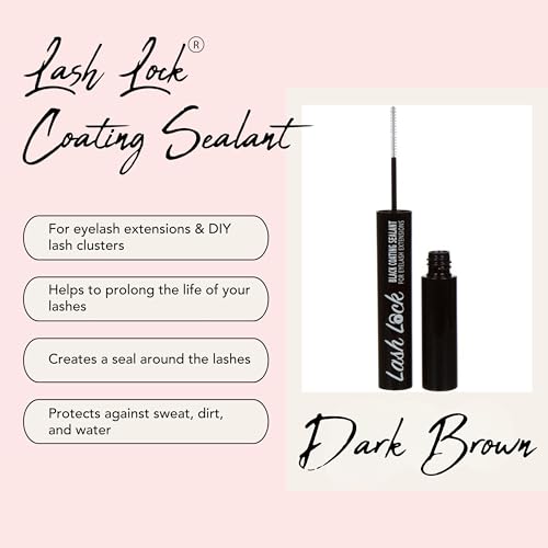 GladGirl Lash Lock Black Tint Coating Sealant for Eyelash Extensions - Ultimate Aftercare - Long-Lasting, Waterproof, Enhances Shine, Protects & Extends Lash Life, 4ml - Thumbnail 2