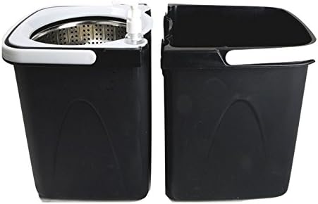 Gr8 Home Black Space Saving 360° Dual Duo Floor Spin Mop Dispenser Bucket Set Spinning Rotating with 3 Cleaning Dry Heads