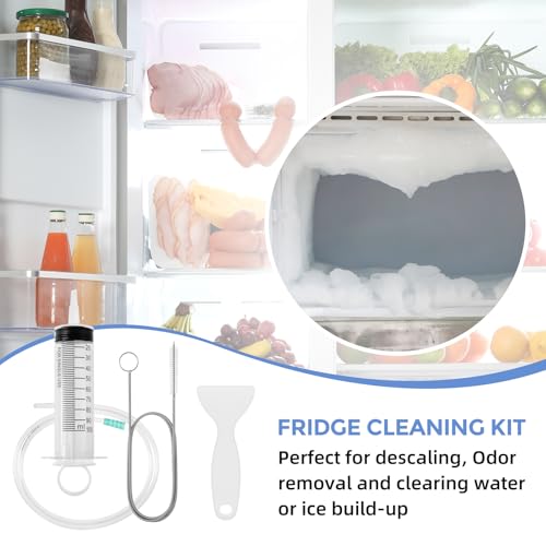 11 Stück KüHlschrank Reinigungsset, KüHlschrank Abfluss Reinigung, Kühlschrank Reinigung Set Abflussloch, Kühlschrank Bagger Set für die Haushaltsreinigung des Kühlschranks, Küche