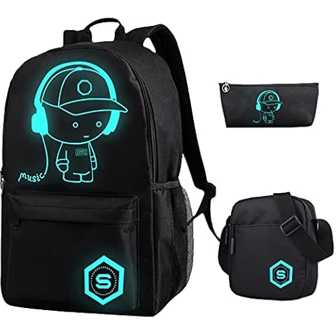FLYMEI Mochila luminosa de anime para niños y niñas Cover