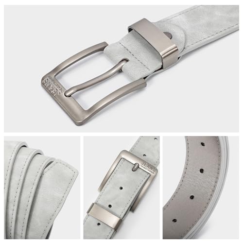 SANSTHS Soft Mens Belt PU Leather Work Belt with Buckle Classic Leather Jeans Belts for Men Work Business Casual4