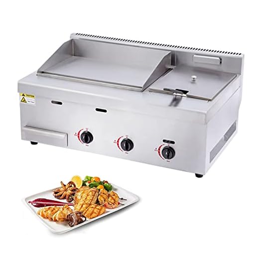 Desktop Gas Griddle, Commercial Countertop Griddle Cooking Hotplate Bbq Grill, Rapid/Uniform Heating, Non-Stick Teppanyaki Grill Deep Fryers French Fries with Oil Leakage Box for Home