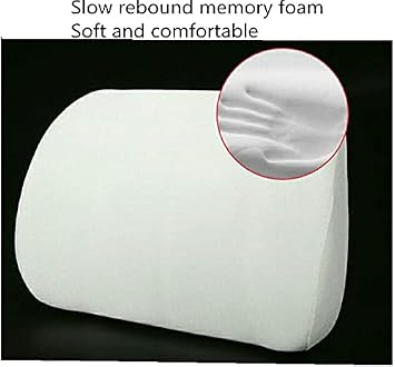 ZHONGLI Memory Foam Lumbar Support Pillow-Middle/Lower Back Support Cushion-Used for car Seats, Office Chairs, recliners, etc. (Beige)