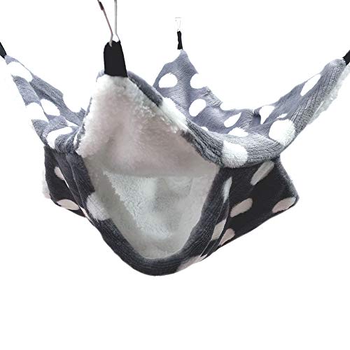 LeerKing hangmat en knuffelbed set knuffelige grot pluismat stapelbed hangend bed kooi klein dier bed knaagdier voor rat… - Image 4