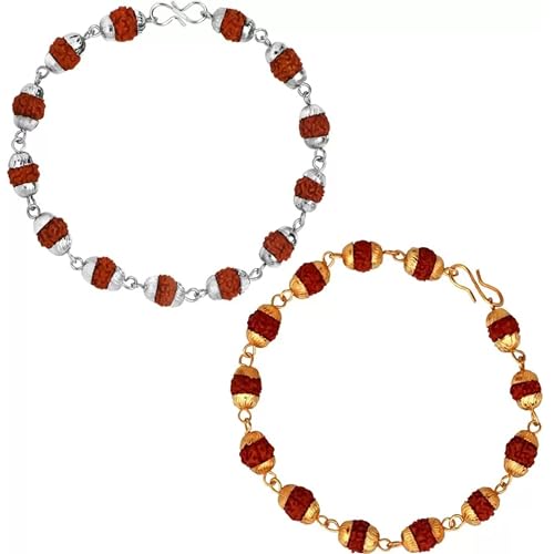 ANVIKA Combo Of Silver And Gold Plated 5 Mukhi Original