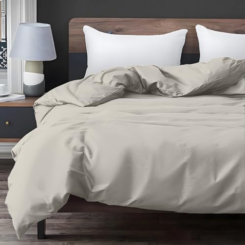 Image of ZonLi Duvet Cover for Weighted Blanket (White Gray, 60 inchx80 inch), Breathable Soft Duvet Cover Queen Size Removable Cooling Comforter Cover for All Season