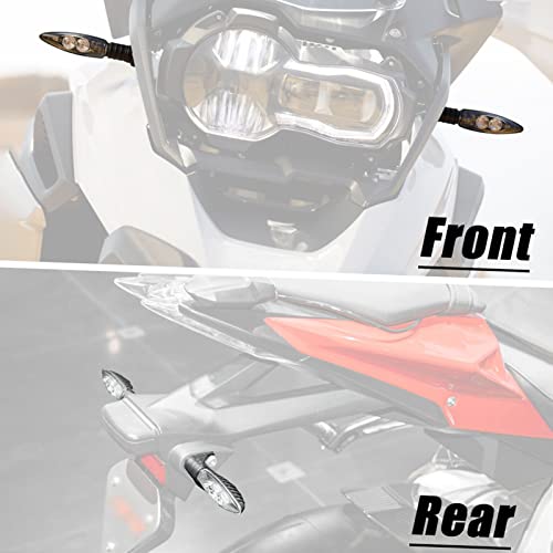 Henniu Indicadores de piscas de LED para motocicleta, substituição de faróis dianteiros e traseiros