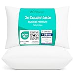 Flowen Cuscini Letto Coppia di Guanciali 50x80 per Dormire Imbottitura Standard Antiacaro Anallergico Traspirante Rettangolare per Matrimoniale Singolo con Federa in Microfibra Lavabile