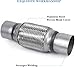 RP Remarkable Power, 2.5 inch Inlet Exhaust Flex Pipe, ID x 10 Length Flexible Tube, Stainless Steel Double Braid Heavy Duty Universal type Muffler Pipe RK7545 Replacement part