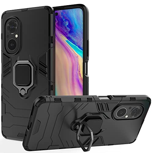ESTH® Funda para Huawei Nova 9 SE(Honor 50 SE) con Giratorio Soporte de 360° [5X Grado Militar Anti-caída Protección] Carcasa Parachoque PC + TPU, Negro
