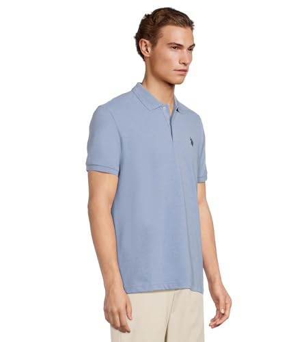 Image of U.S. POLO ASSN. Men Cotton Regular Fit Solid Polo With Small Pony | Two-Button Closure Pique Polo Shirt, Summer Fashion Golf Shirt