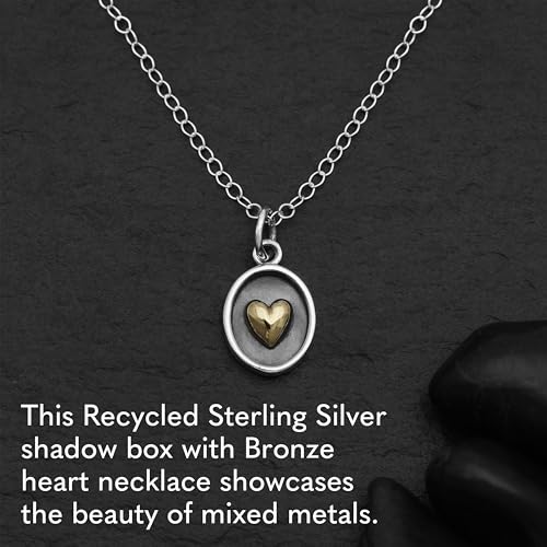 Sterling Silver Necklace - Bronze Necklace, Silver Jewelry For Women, Dainty Jewelry for Women, Mixed Metal, 18in2