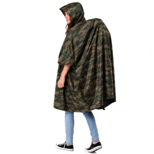 Image of ROCKSPORT Unisex Outdoor Rain Poncho for Adult,Multi Use, Waterproof, Lightweight, Reusable & Packable, One Size Fits Most