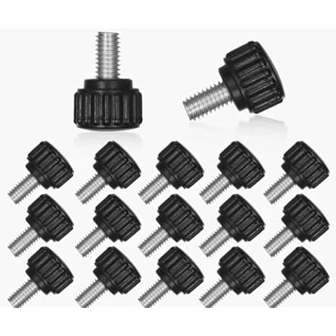 Vesslam 30 Pcs M4 x 10 mm Threaded Knurled Thumbscrew, Monitor Screws Vesa Mount Screws Carbon Steel Clamping Knobs Grip Thumb Screw Mounting Thumb Screw (30, M4 x 10 mm) Cover