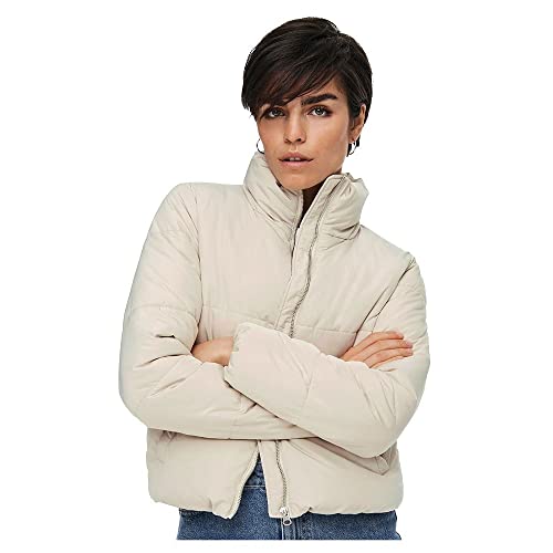 JDY Damen Jdynewerica Short Padded Jacket OTW Noos Steppjacke, Moonbeam/Detail:Silver Zipper, S EU