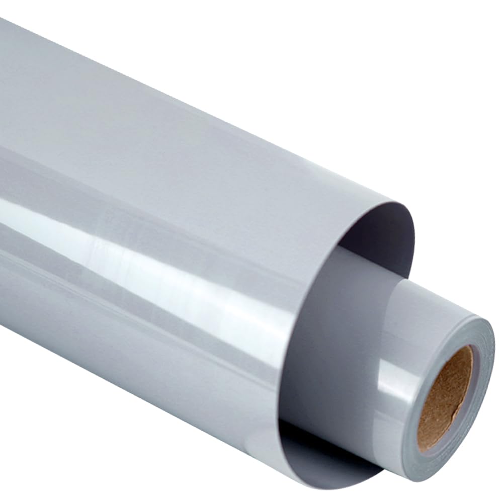 guangyintong Heat Transfer Vinyl HTV Rolls, Gray Iron on Vinyl 12" x 5ft
