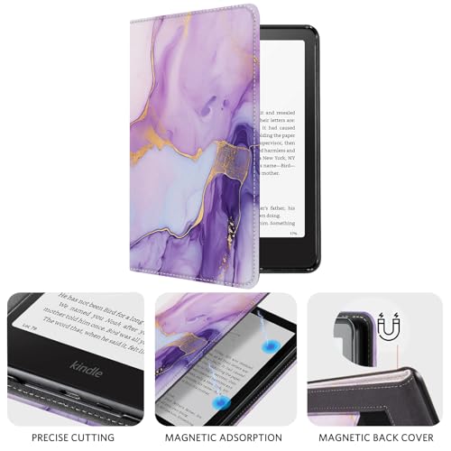 Image of CoBak Case with Stand for Kindle Paperwhite 12th Gen 2024 Released (7 inch) & Kindle Colorsoft Signature Edition - Durable PU Leather Cover with Auto Sleep Wake, Card Slot, Hand Strap Feature