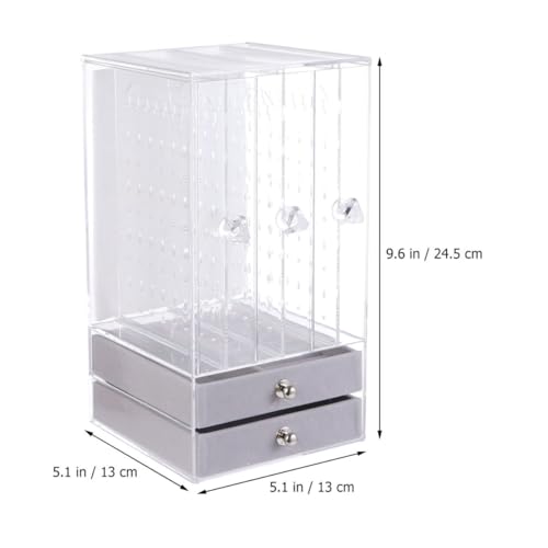 Boîte de rangement transparente pour boucles d'oreilles acrylique SHINEOFI - 3