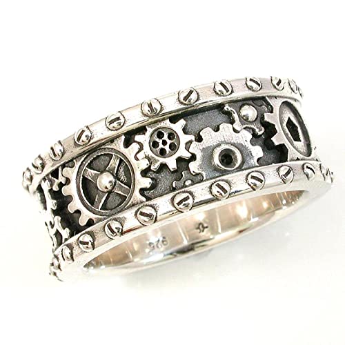 Anneaux Bijoux Men de Vitesses à Main bague rotative anti-stress