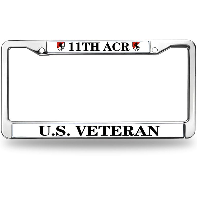 Image of Armored Cavalry License Plate Frame Patriotic 11th ACR US Veteran Rust-Proof Armored Cavalry Army License Plate Frame Thankful Gift