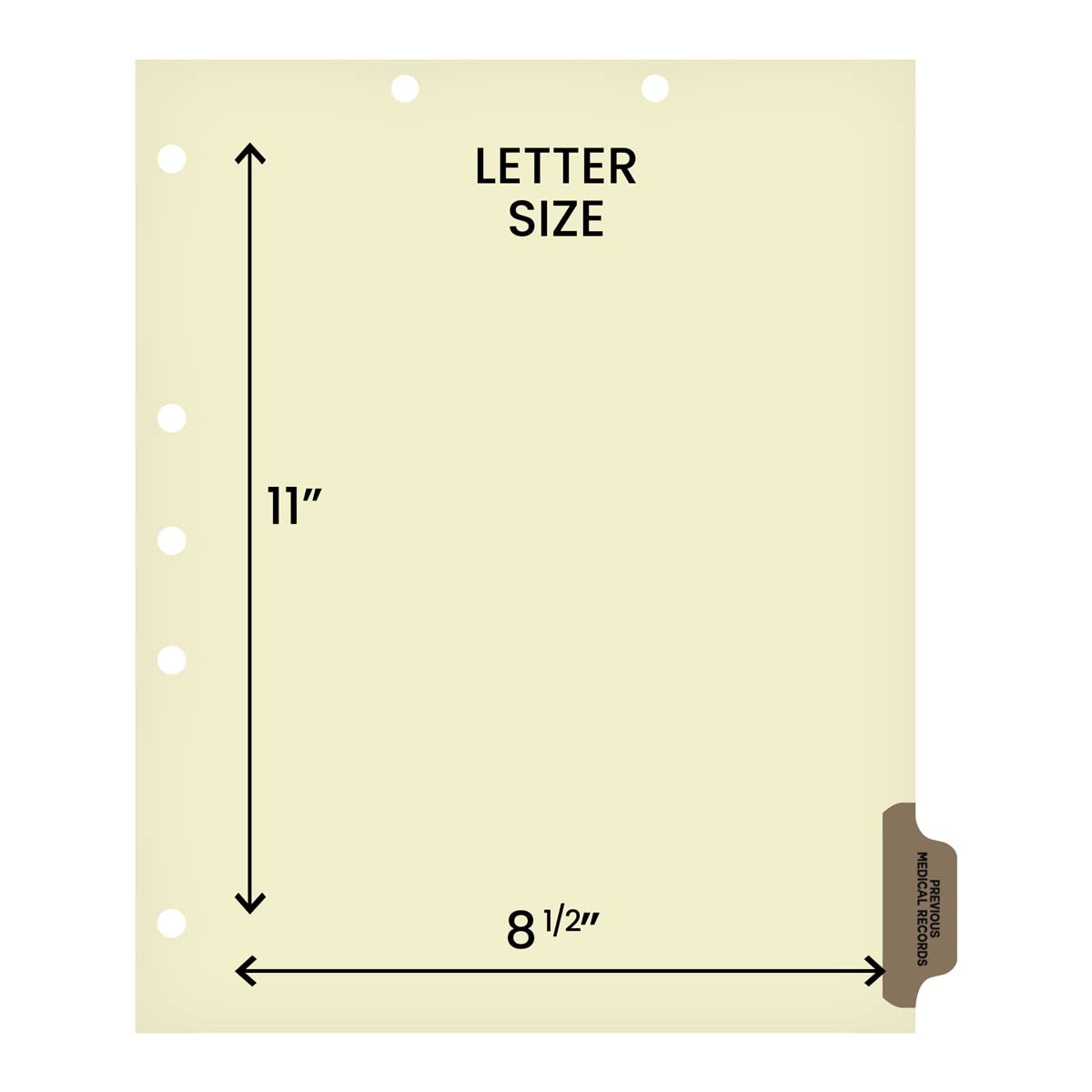 Carstens - Heavy Duty Nurses' Notes Plastic Ring Binder Dividers, Side Tab, 1/9 Cut, Tab 5 Position, US Letter, Pack of 10, (2616-05) - Ideal Medical Chart Dividers for 3 Ring Binders