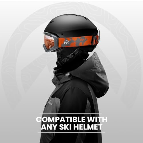 Image of OutdoorMaster OTG Ski Goggles - Over Glasses Ski /Snowboard Goggles for Men, Women & Youth - 100% UV Protection (Pattern Frame + VLT 25% Orange Lens with REVO Silver)