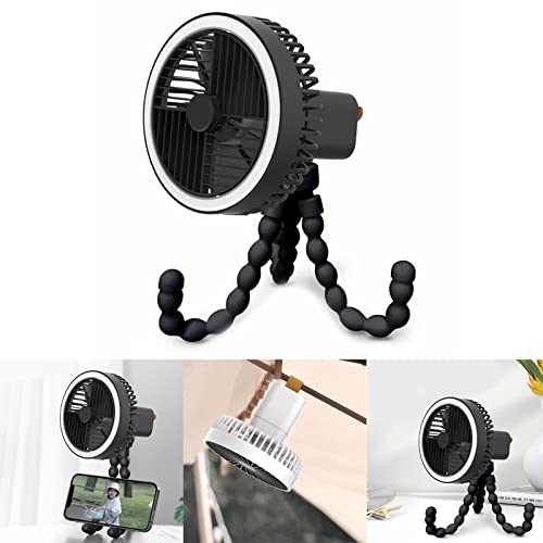 Ventilador con trípode flexible y batería recargable para fijar en cochecito 2