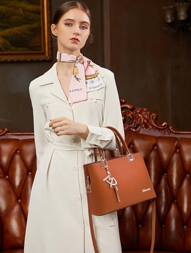 Image of Womens Purses and Handbags Shoulder Bags Top Handle Satchel Tote Bag | Tassel Charm for Ladies Designer Crossbody Purse, Detachable Long Strap, PU Leather Tote Handbag for Women