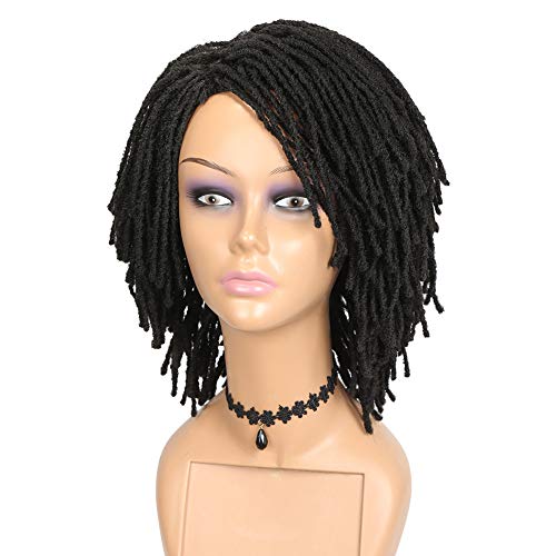Hanne Short Dreadlock Wigs For Black Women And Men Afro Crochet Twist Braided Faux Locs Wig For African Americans Curly Braiding Full Wigs (Black Wig) #TOP3
