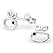 Produktbild Bee Ohrstecker  925 Sterling Silber  Größe: 8 mm x 7 mm  mit zwei Kristall Steine  Geschenk Box enthalten  Der Rose & Silver Company  rs0185