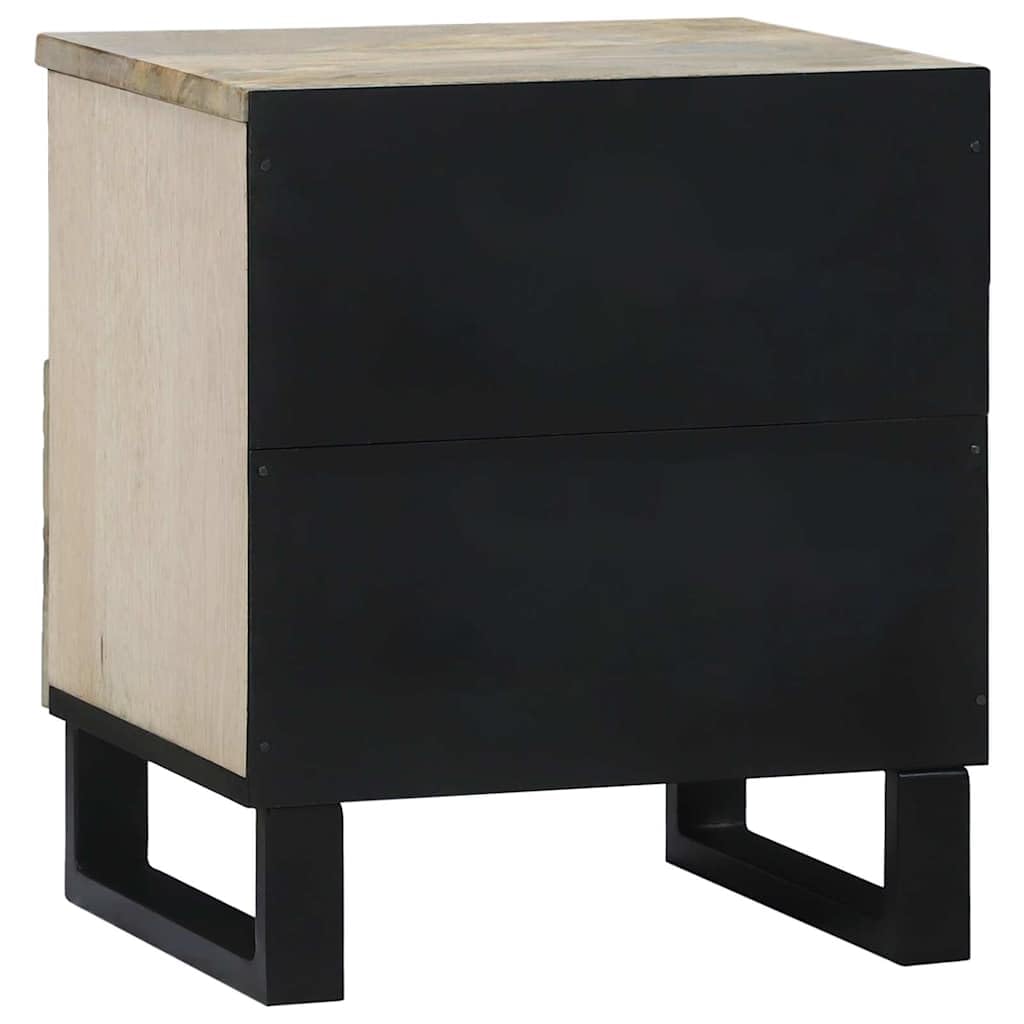 Armadio da Notte Bianco in Legno Ingenerizzato con 2 Cassetti e Mensole 40 x 33 x 46 cm Mobiletto Salvaspazio per Camera da Letto Soggiorno Ufficio con Ripiano e Contenitore