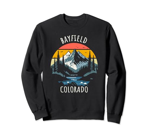 Bayfield Colorado USA - Diseño de montaña de estilo retro Sudadera