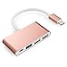 Price comparison product image LENTION 4-in-1 USB-C Hub with Type C, USB 3.0, USB 2.0 Compatible 2020-2016 MacBook Pro 13/15/16, New Mac Air/Surface, ChromeBook, More, Multiport Charging & Connecting Adapter (C13, Rose Gold)