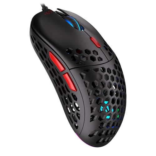ENDORFY LIX Plus, Mouse da Gaming Leggero (59 g), sensore PixArt PMW3370, 19 000 DPI, Switch Meccanici Kailh GM 8.0 80M, 6 Tasti programmabili, EY6A001